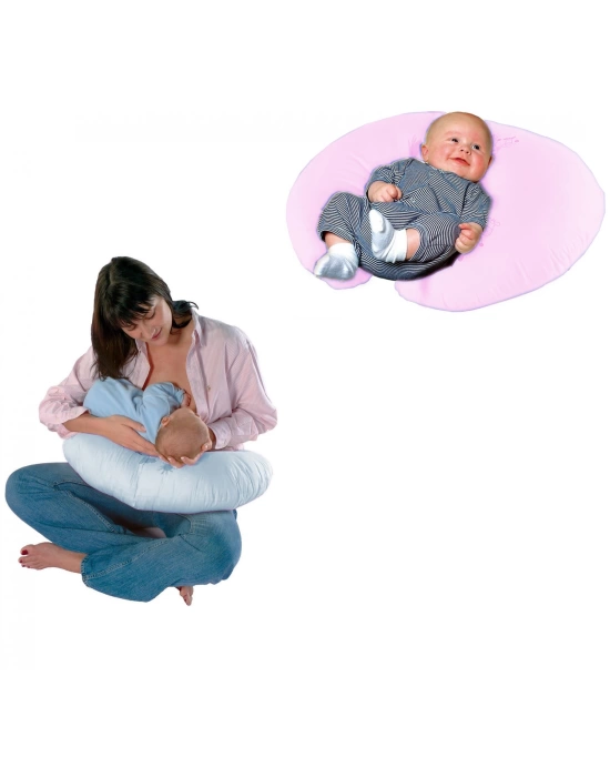 Sema Bebe Emzirme ve Bebek Destek Minderi - Mavi Fiyonk