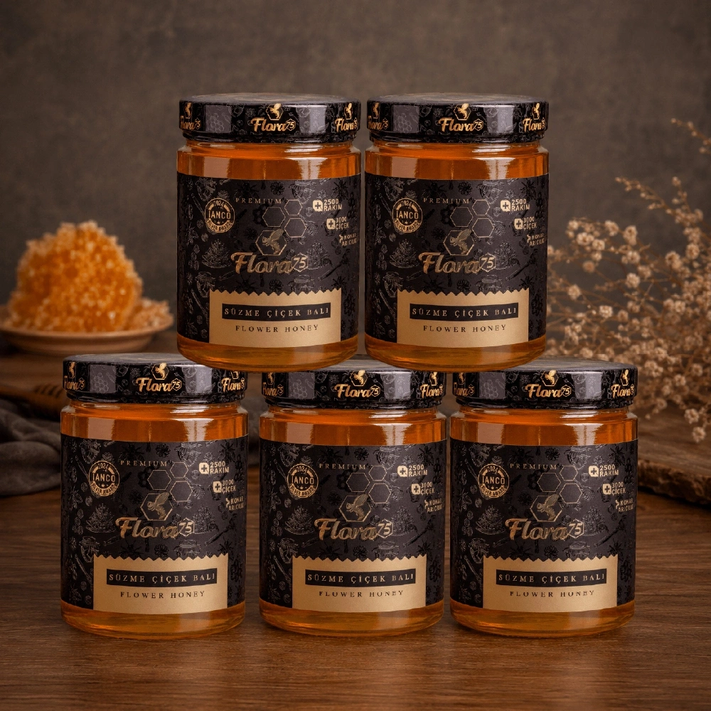 Süzme Çiçek Balı 1kg (5 Adet)
