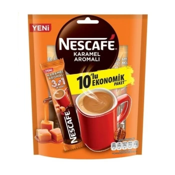 Nestle Nescafe 3ü 1 Arada Karamelli Kahve 10 lu Paket 17,7 gr