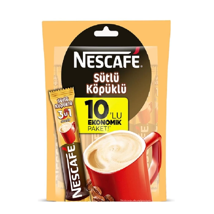 Nestle Nescafe 3ü 1 Arada Sütlü Köpüklü Kahve 10 lu 17,4 gr