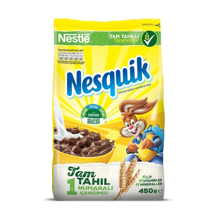 Nestle Nesquik Kakaolu ve Buğdaylı Mısır Gevreği 450 gr