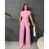 PREMİUM OMUZ VATKALI BLUZ VE PANTOLONLU İKİLİ TAKIM - PEMBE