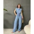 PREMİUM SIFIR KOL CREP TULUM - MAVİ