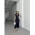 SERENA BÜZGÜLÜ DÜĞME DETAY ELBİSE - LACİVERT