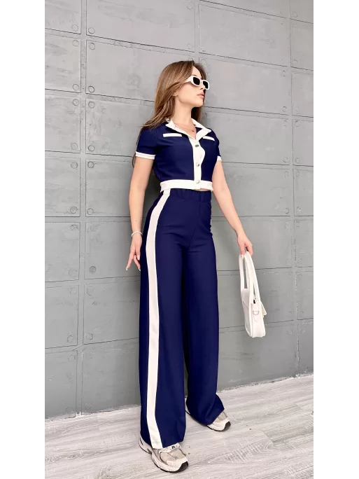 OTTOMAN KISA KOL YELEK VE PANTOLONLU İKİLİ TAKIM - LACİVERT