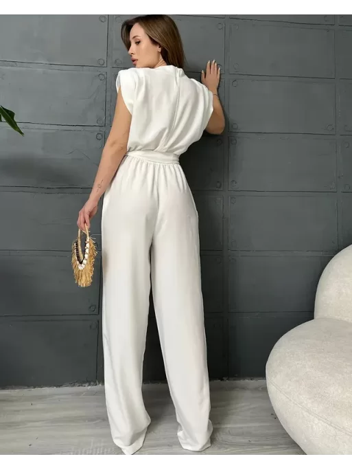 PREMİUM SIFIR KOL CREP TULUM - BEYAZ