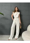 PREMİUM SIFIR KOL CREP TULUM - BEYAZ