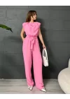 PREMİUM SIFIR KOL CREP TULUM - PEMBE