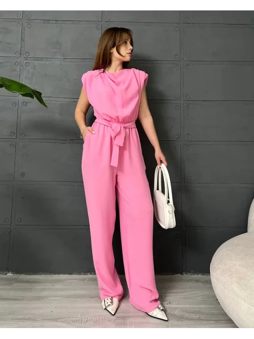 PREMİUM SIFIR KOL CREP TULUM - PEMBE