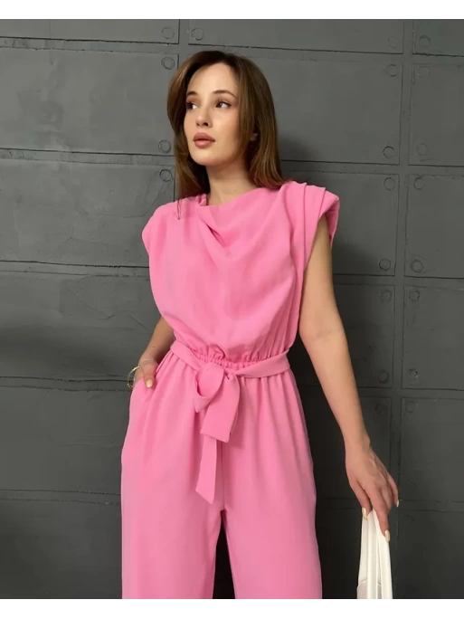 PREMİUM SIFIR KOL CREP TULUM - PEMBE