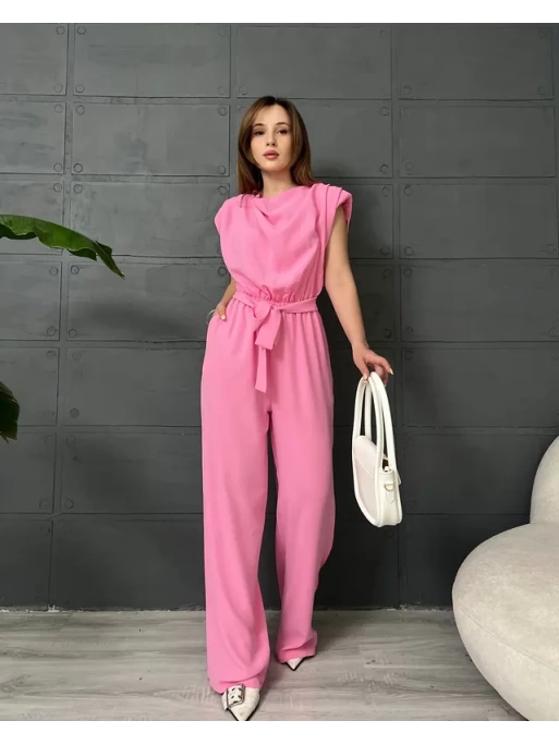 PREMİUM SIFIR KOL CREP TULUM - PEMBE