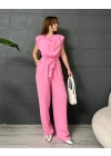PREMİUM SIFIR KOL CREP TULUM - PEMBE