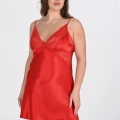 2li Kırmızı Sabahlık Takımı Bigsize 6207