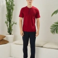 2090 Erkek Midi Yaka Pijama Takım