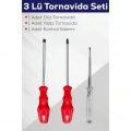 3lü Tornavida Seti (Düz Tornavida + Yıldız Tornavida + Kontrol Kalemi)