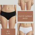 3LÜ SET KÜLOT-SİYAH-BEYAZ-TEN DOR2851