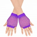 80’ler 90’lar Retro Mor File Parmaksız Kısa Eldiven 11 cm