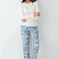 9074-s Kadın Uzun Kol Pijama Takım
