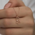 925 Ayar Gümüş Rose Kedi Kadın Gümüş Kolye
