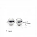 925 Ayar Gümüş Top Küpe - 6 mm