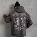 98 Baskılı Kapşonlu Sweat - Gri