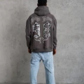 98 Baskılı Kapşonlu Sweat - Gri