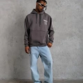 98 Baskılı Kapşonlu Sweat - Gri