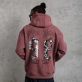 98 Baskılı Kapşonlu Sweat - Gül Kurusu