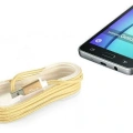 Android Örgü Şeklinde Renkli Çelik Şarj Data Kablosu - Gold