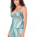 Aqua Saten Babydoll Şort Takımı
