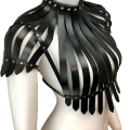 Arkası Açık Deri Crop Büstiyer Harness - 1257
