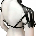 Arkası Açık Deri Crop Büstiyer Harness - 1257