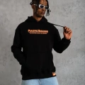 Armalı Baskılı Kapüşonlu Sweatshirt - Siyah