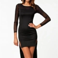B100775 Uzun Kısa Moda Elbise
