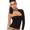 B101432 Pul Payet Aksesuarlı Bluz