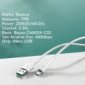 Baseus Mini White Micro Usb 4a Oppo Vıvo Dash Usb Şarj Kablosu 0.5cm