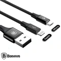 Baseus Rapid Series 2in1 İphone+ Micro Usb 3.0a Usb Kablo Şarj 120cm