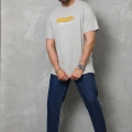 Basic Bisiklet Yaka Oversize T-Shirt - Gri -