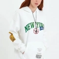 Baskılı Kapüşonlu Sweatshirt - Beyaz