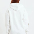 Baskılı Kapüşonlu Sweatshirt - Beyaz -