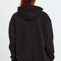 Baskılı Kapüşonlu Sweatshirt - Siyah