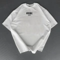 Baskılı Oversize Bisiklet Yaka T-shirt - Beyaz