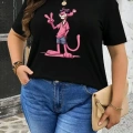 Baskılı Oversize Bisiklet Yaka T-shirt - Beyaz