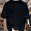 Baskılı Oversize Bisiklet Yaka T-shirt - Beyaz