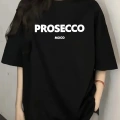 Baskılı Oversize Bisiklet Yaka T-shirt - Siyah