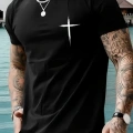 Baskılı Oversize Bisiklet Yaka T-shirt - Siyah