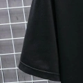 Baskılı Oversize Bisiklet Yaka T-shirt - Siyah