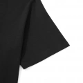 Baskılı Oversize Bisiklet Yaka T-shirt - Siyah