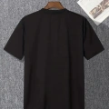 Baskılı Oversize Bisiklet Yaka T-shirt - Siyah