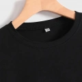 Baskılı Oversize Bisiklet Yaka T-shirt - Siyah
